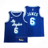 Maillot Los Angeles Lakers LeBron James #6 Hardwood Classic 2021-2022 bleu